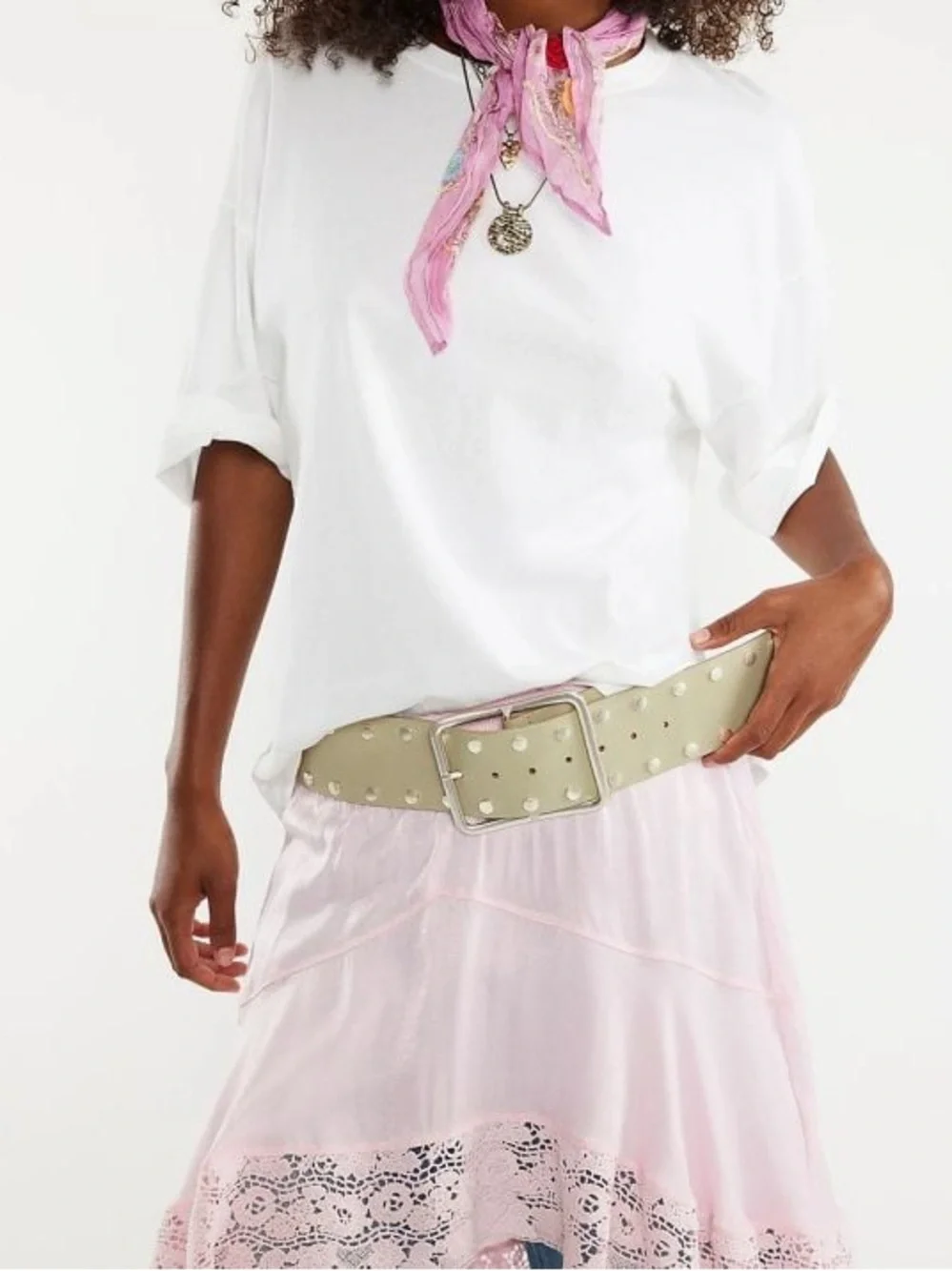 Free People Hex Hip Belt Matcha